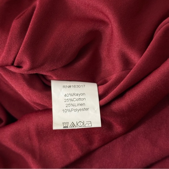 Princess Polly Villa‎ Mini Dress Burgundy Wrap Tie Square Neck Ruffle Hem Size 4 - Picture 10 of 11